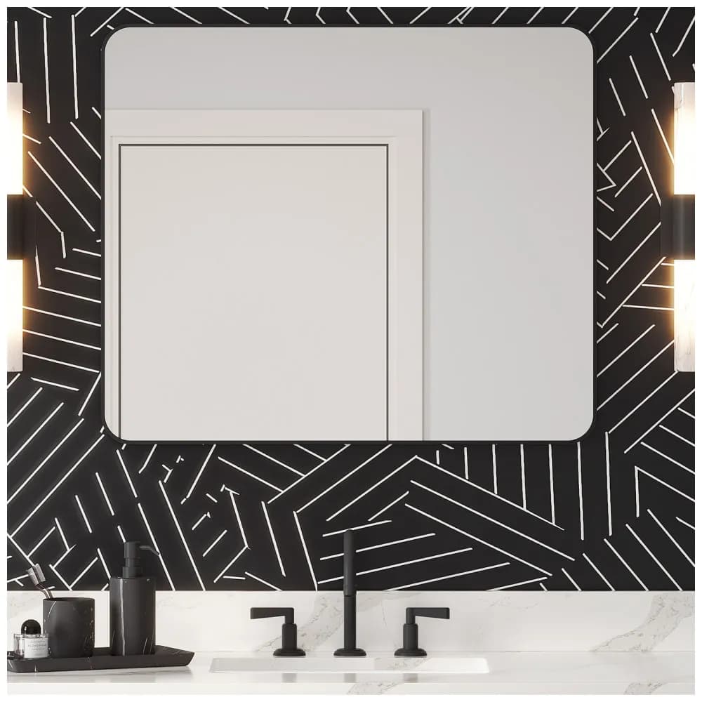 22" Rounded Rectangle Metal Frame Mirror