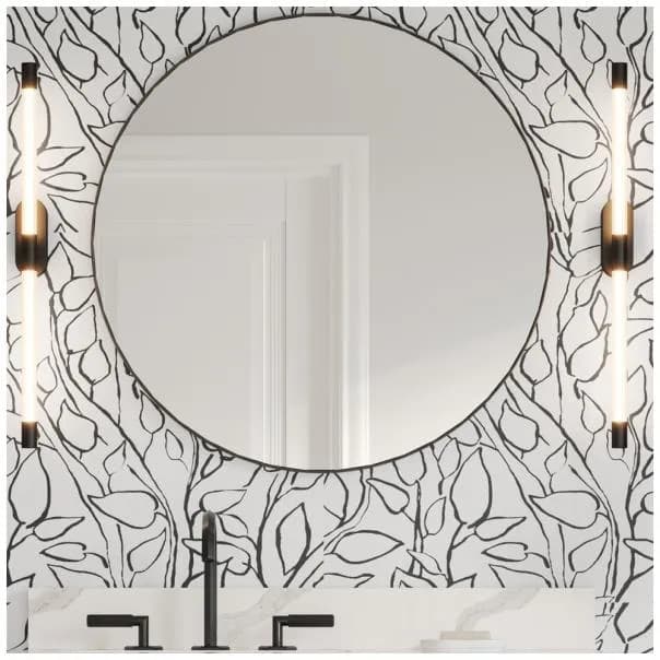 30" Circular Metal Frame Mirror