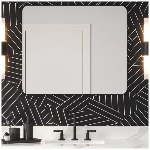 33" Rounded Rectangle Metal Frame Mirror