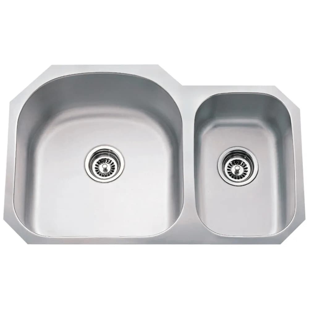 18-Gauge Stainless Steel Undermount Sink with two unequal bowls