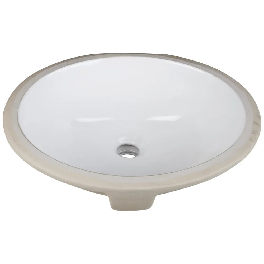White Small Oval Porcelain Undermount Sink