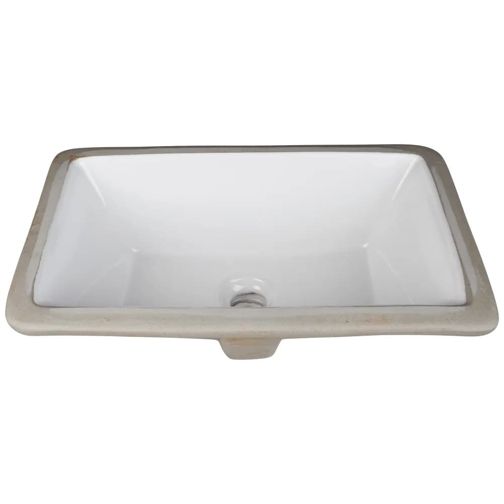 White Small Rectangle Porcelain Undermount Sink