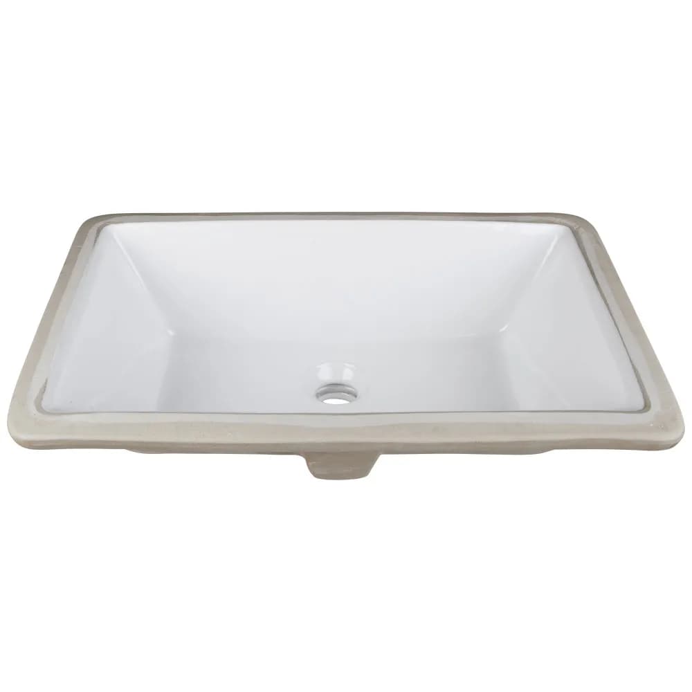 White Large Rectangle Porcelain Undermount Sink