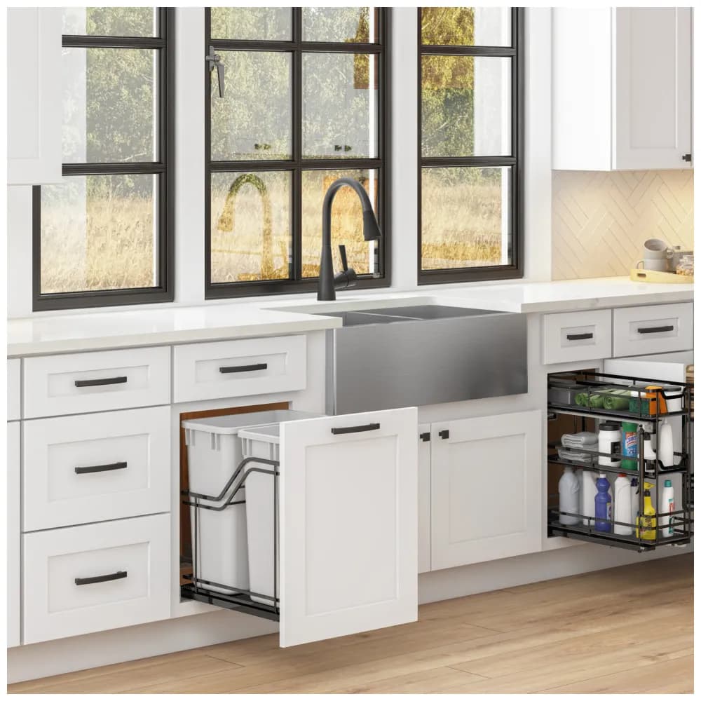 16-Gauge Stainless Steel Apron-Front/Farmhouse Sink with two unequal bowls