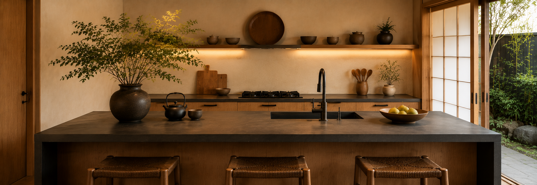 Japanese-inspired Kitchen Minimalism and Natural Wood Design