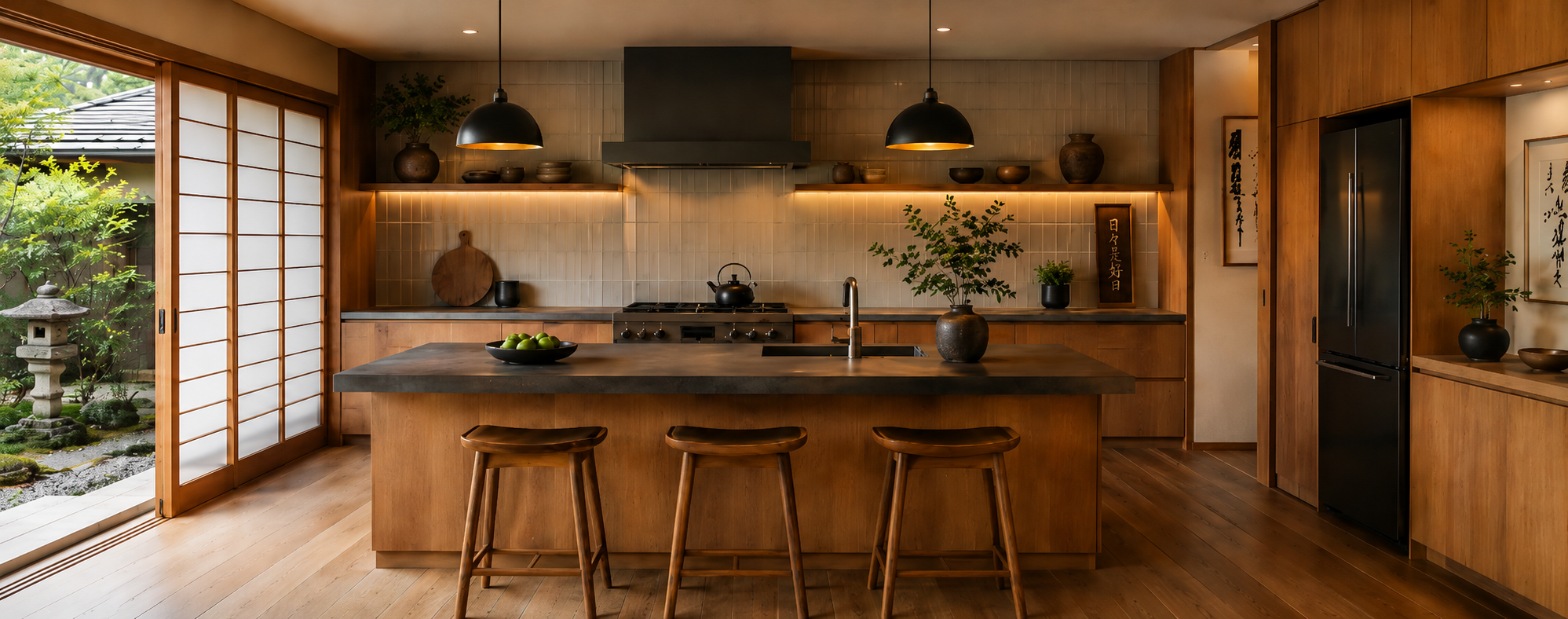 Japanese-inspired Kitchen Minimalism and Natural Wood Design